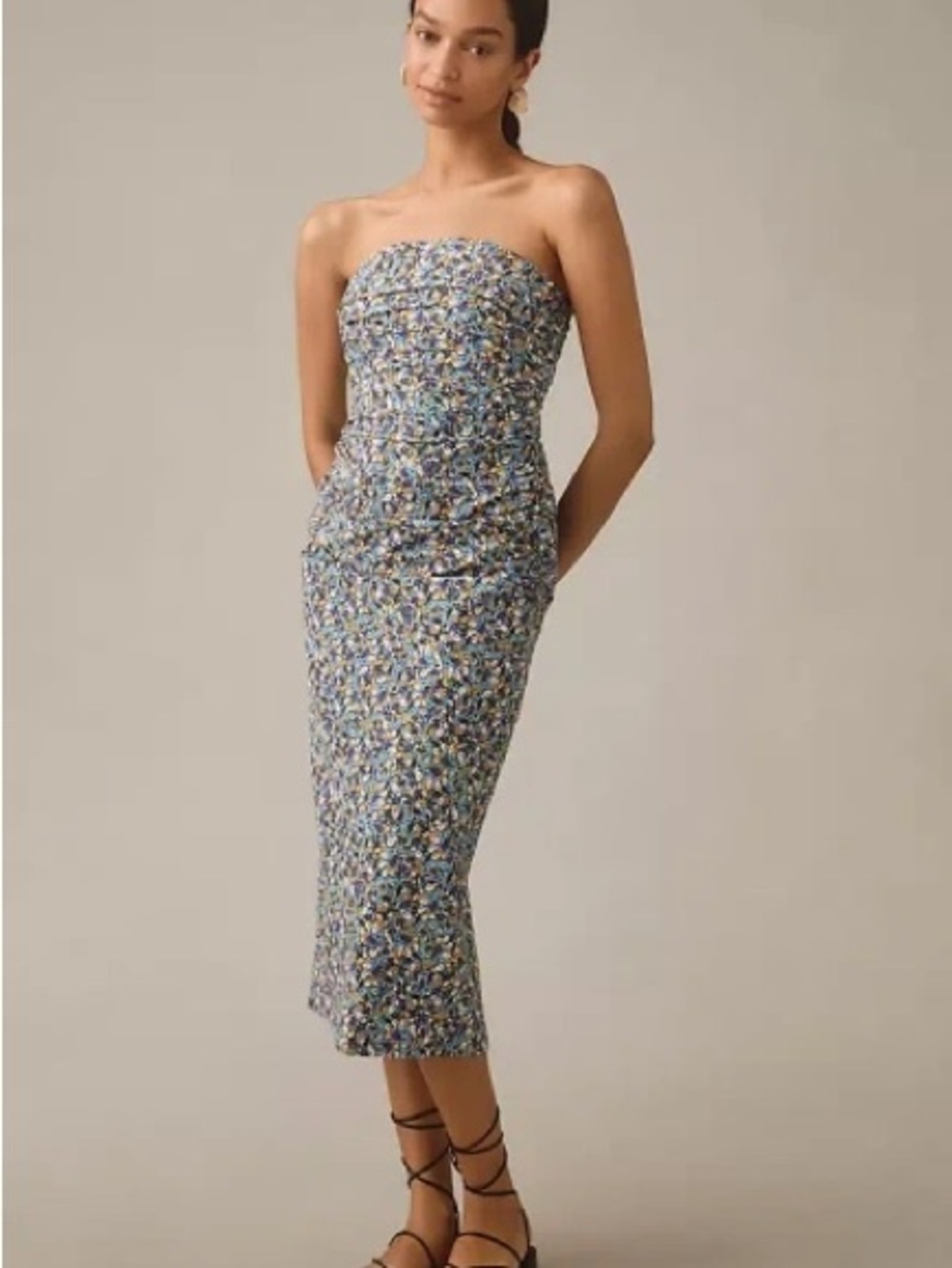 Anthropologie The Soleil Slim Strapless Ruched Dress